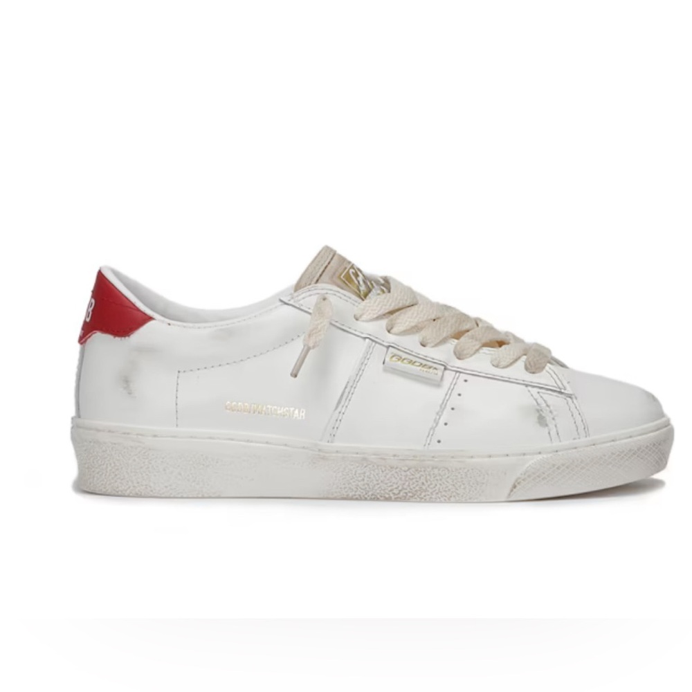 Golden Goose Match Star Sneakers White, Pink Leather Red